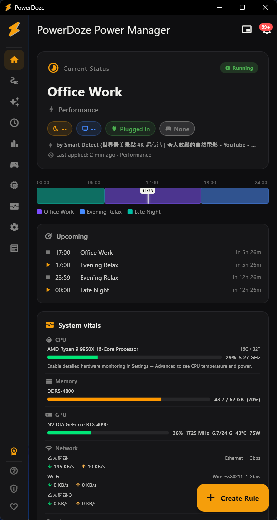 Scheduled sleep rules demo