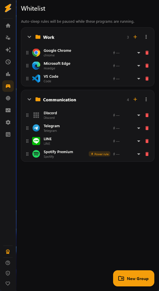App whitelist demo